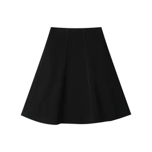 A-LINE WOOL SKIRT-BLACK