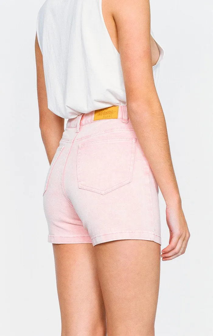 Afends Womens NINETIES - PINK ACID - denim shorts