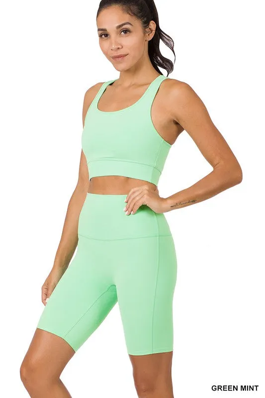 ATHLETIC TANK TOP & BIKER SHORTS SET