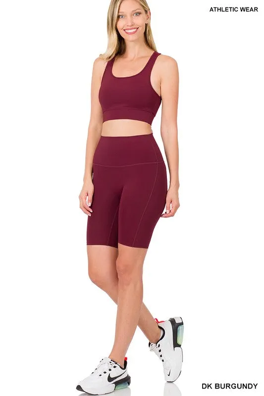 ATHLETIC TANK TOP & BIKER SHORTS SET