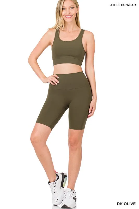 ATHLETIC TANK TOP & BIKER SHORTS SET