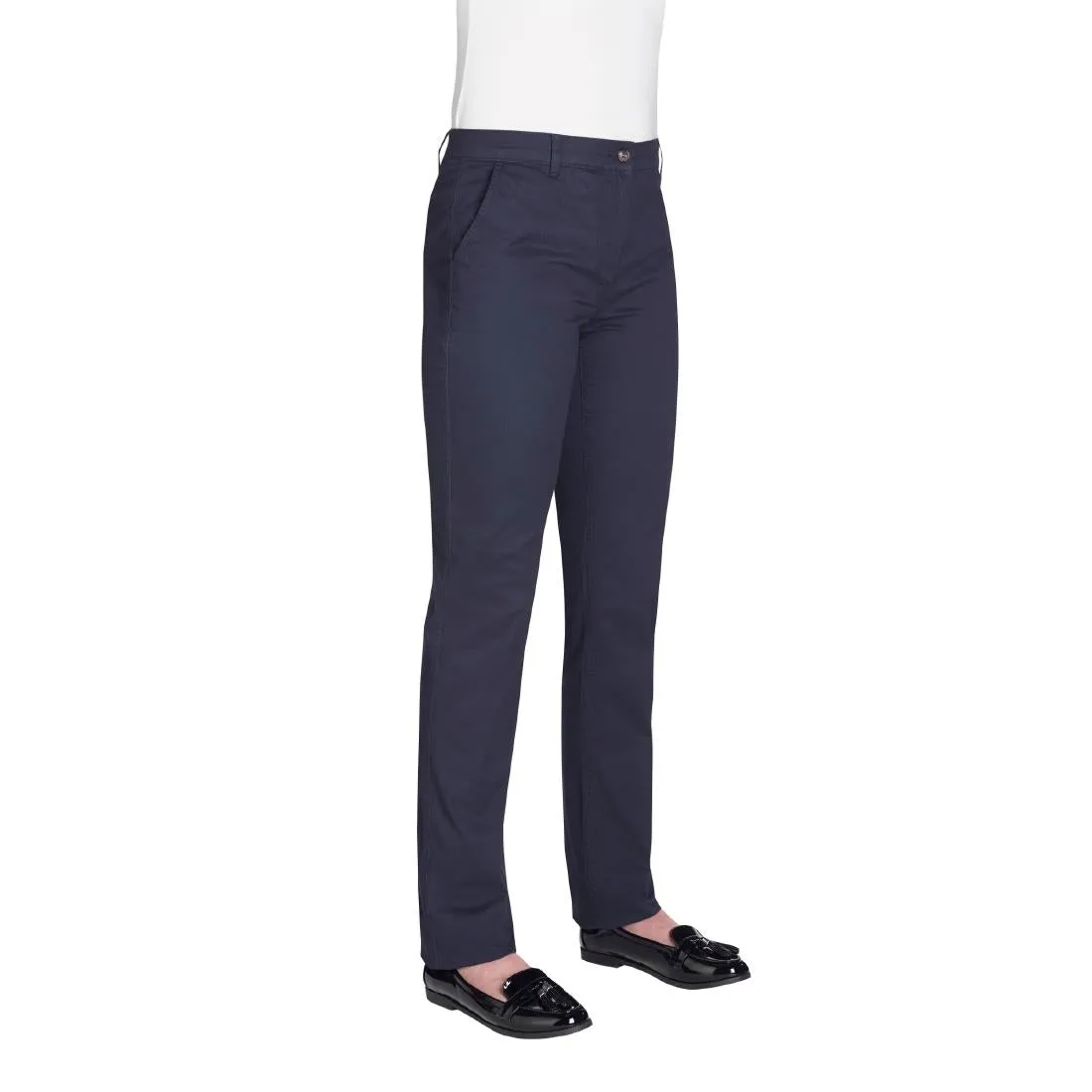 BA082-8 Brook Taverner Womens Houston Slim Leg Chinos Navy Size 8