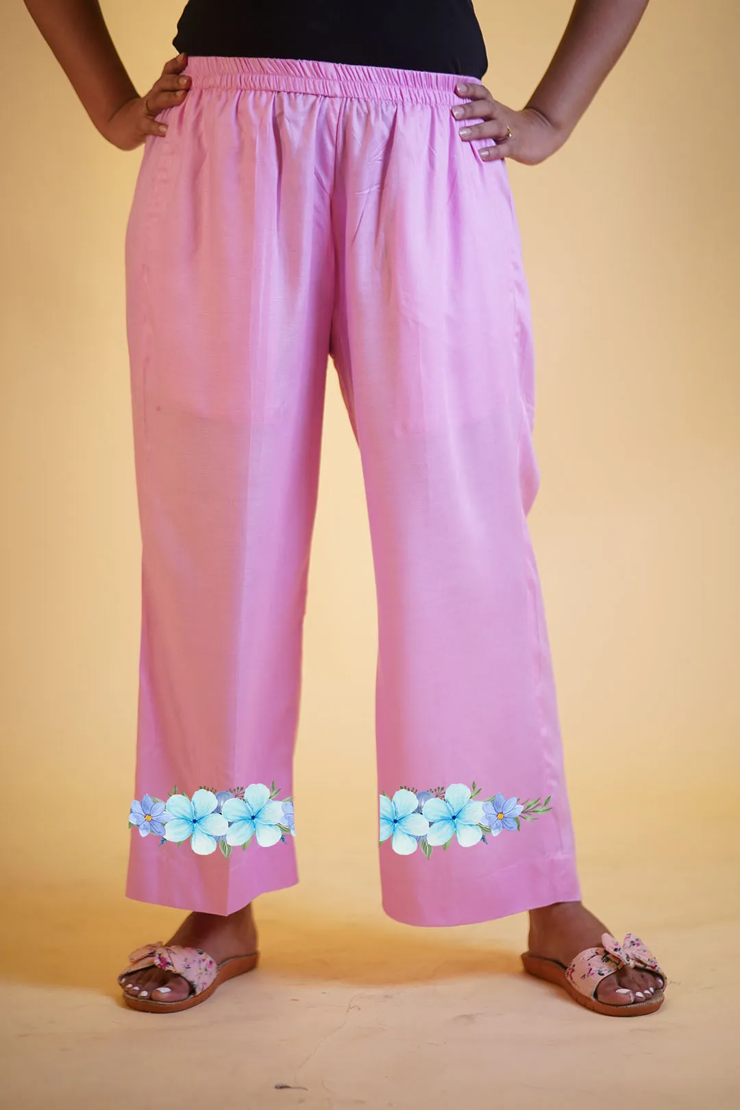 BabyPink PrintedPalazzoPants - BabyBlues