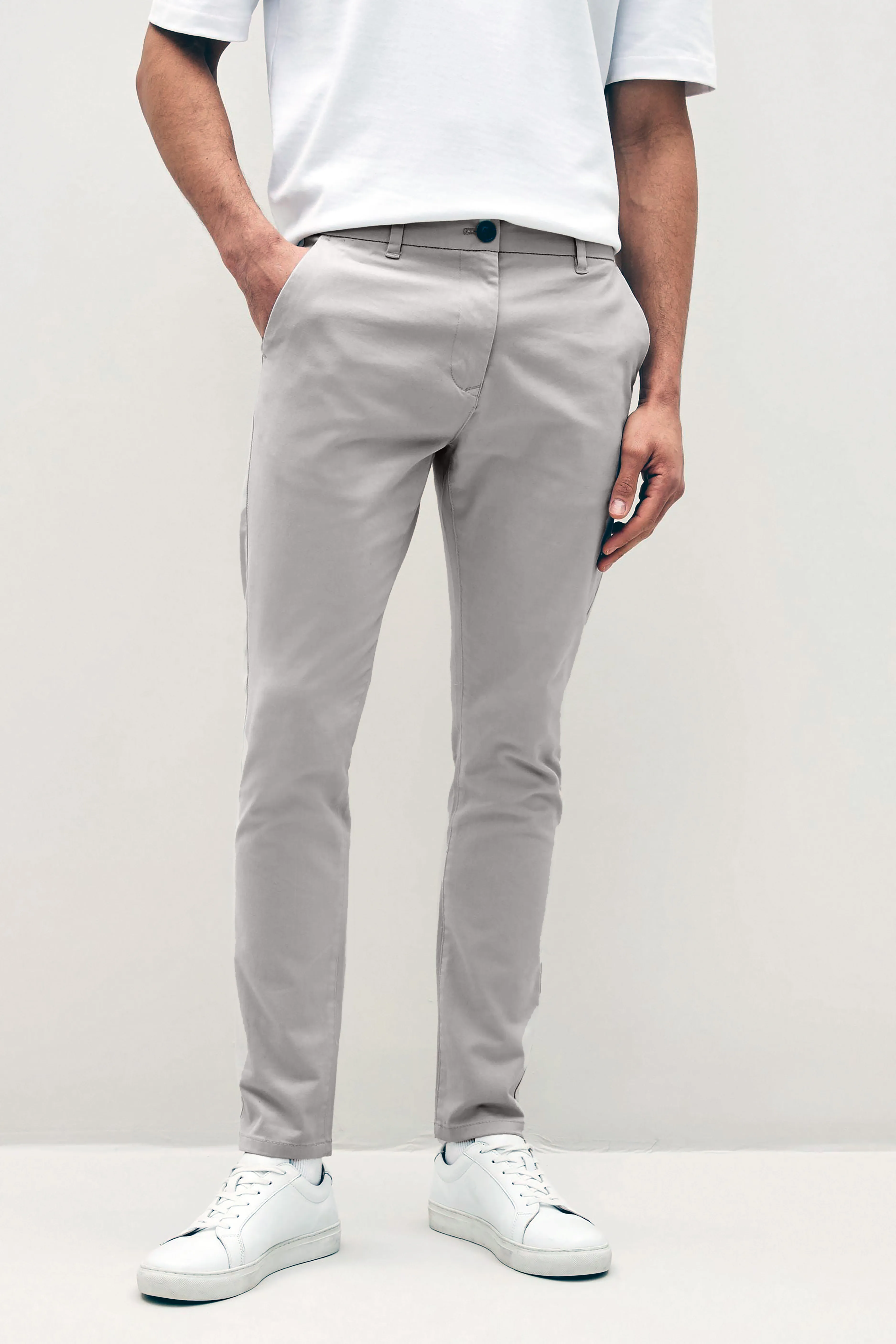 Beckett premium stretch chino pant in Silver