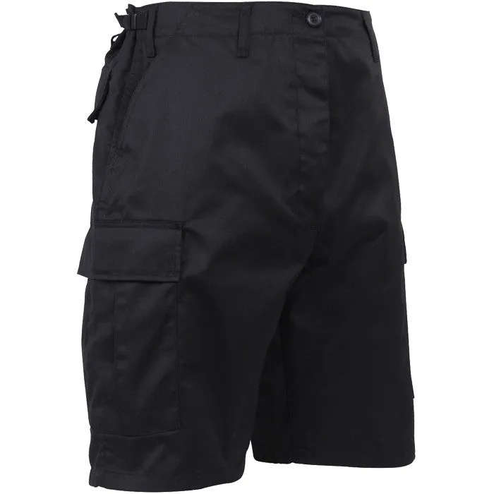 Black - Military Cargo BDU Shorts - Polyester Cotton Twill