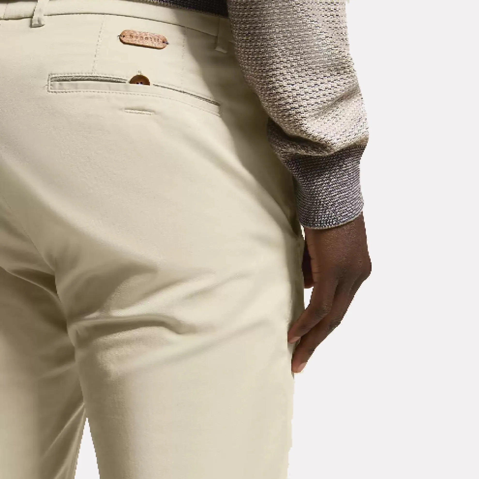 Bugatti Flat Front Casual Pant / Beige