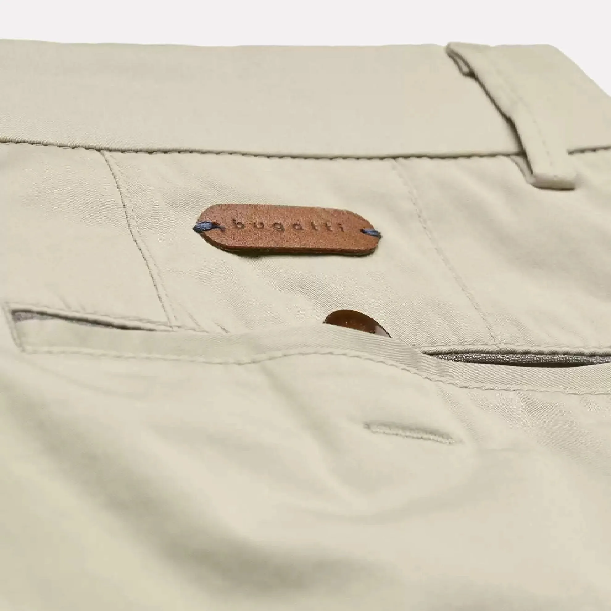 Bugatti Flat Front Casual Pant / Beige