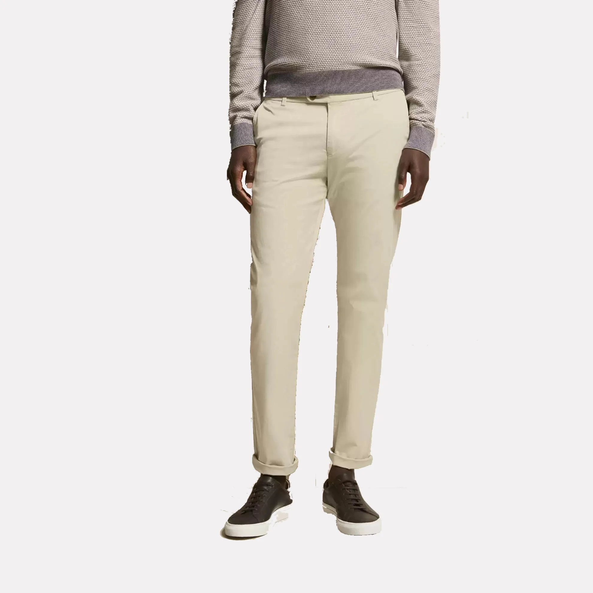 Bugatti Flat Front Casual Pant / Beige