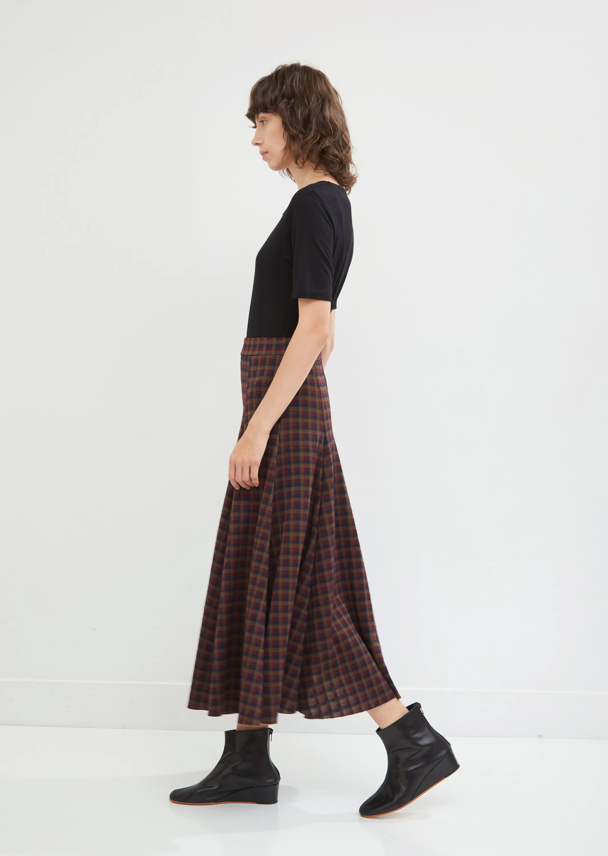 Checked A-Line Skirt