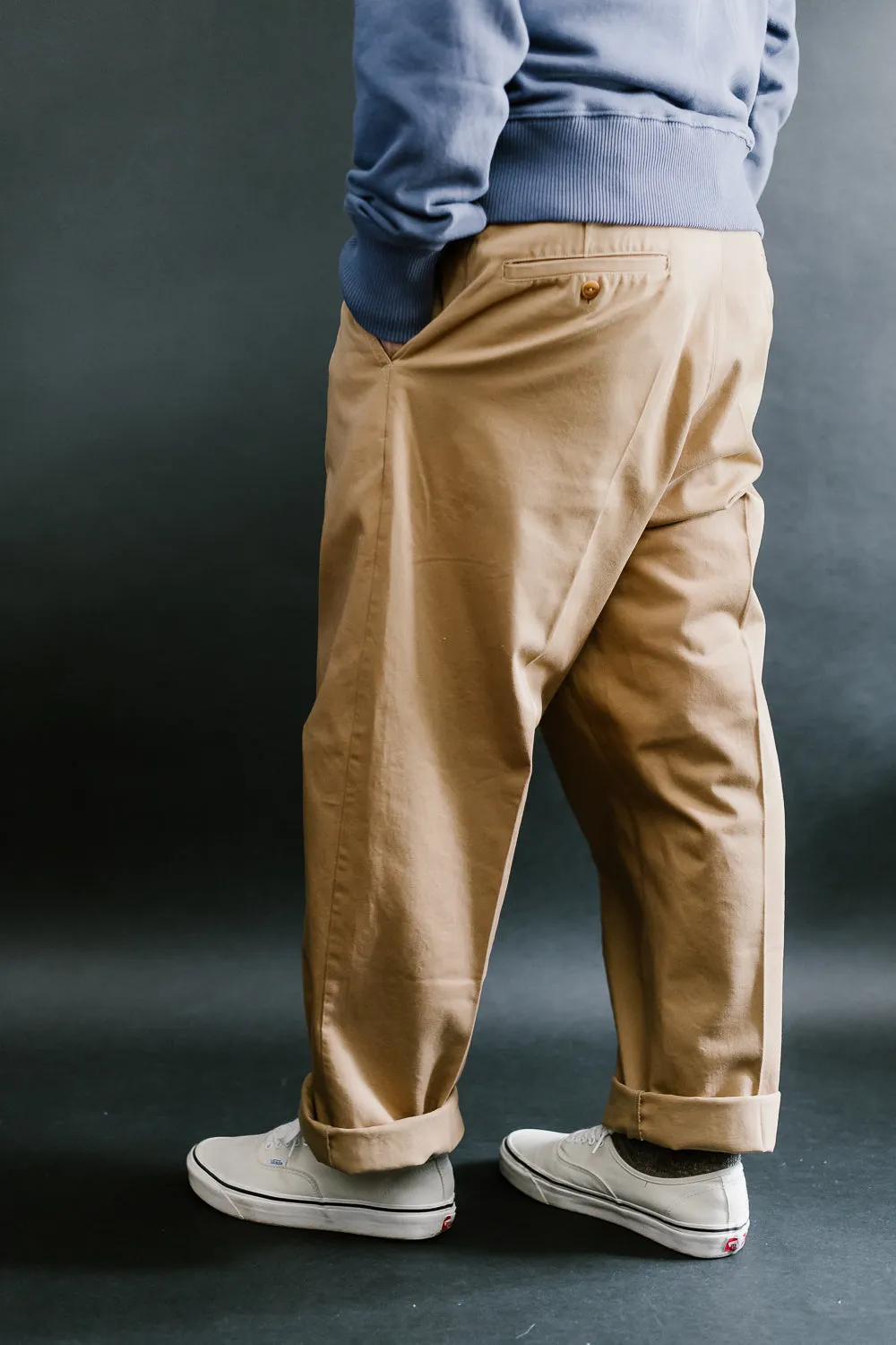 CHINO01.16 - 9.2oz Organic Cotton Twill Chino Relaxed Fit - Khaki