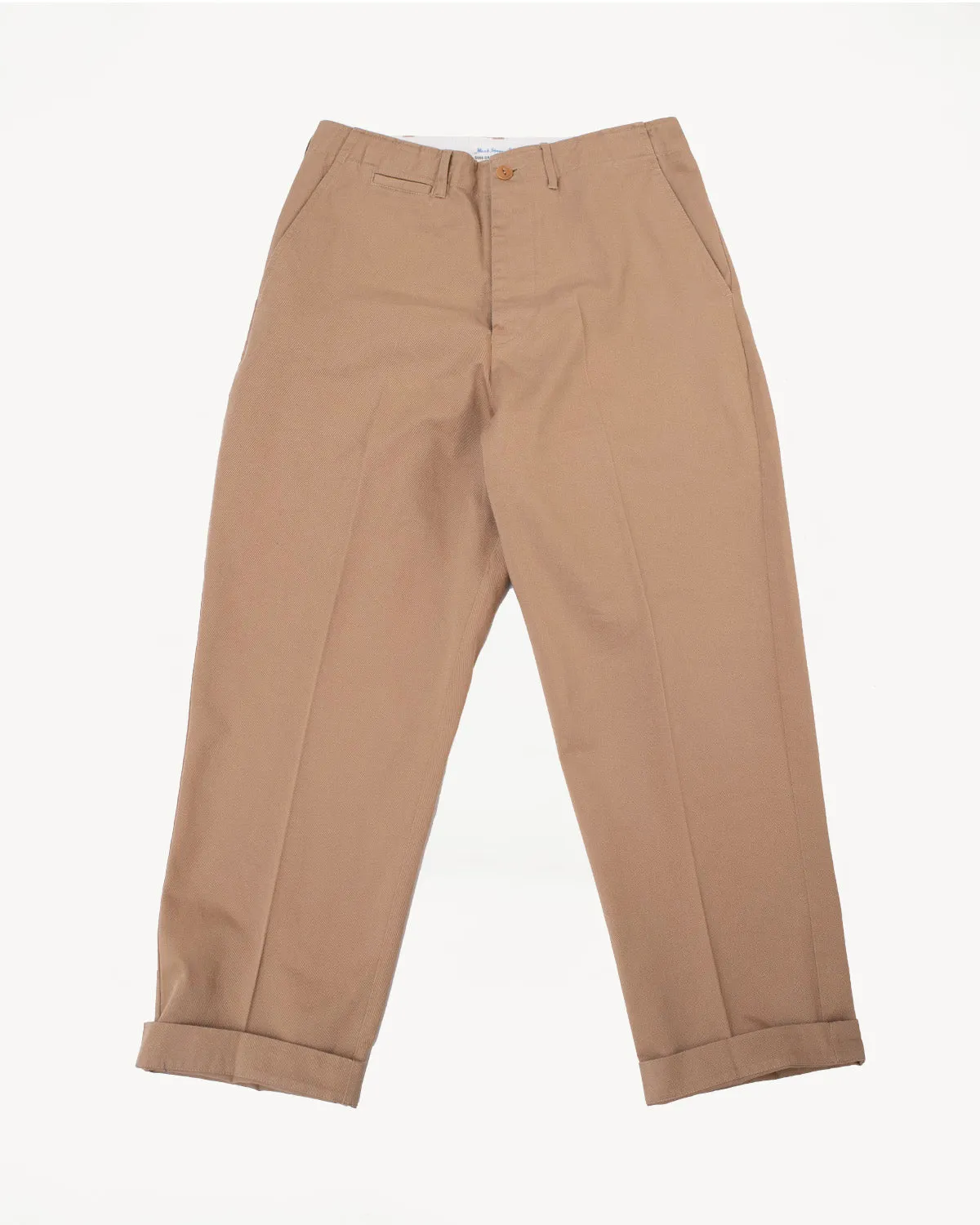 CHINO01.16 - 9.2oz Organic Cotton Twill Chino Relaxed Fit - Khaki