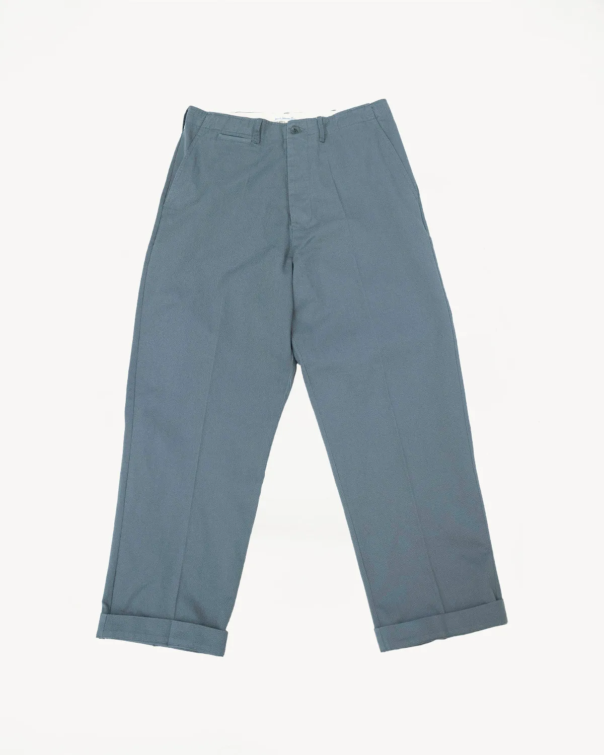 CHINO01.605 - 9.2oz Organic Cotton Twill Chino Relaxed Fit - Slate Blue