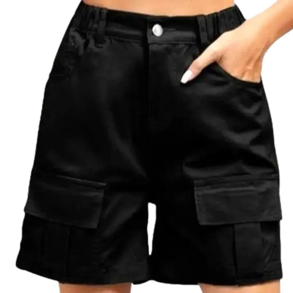 Color cargo jean shorts
 for women