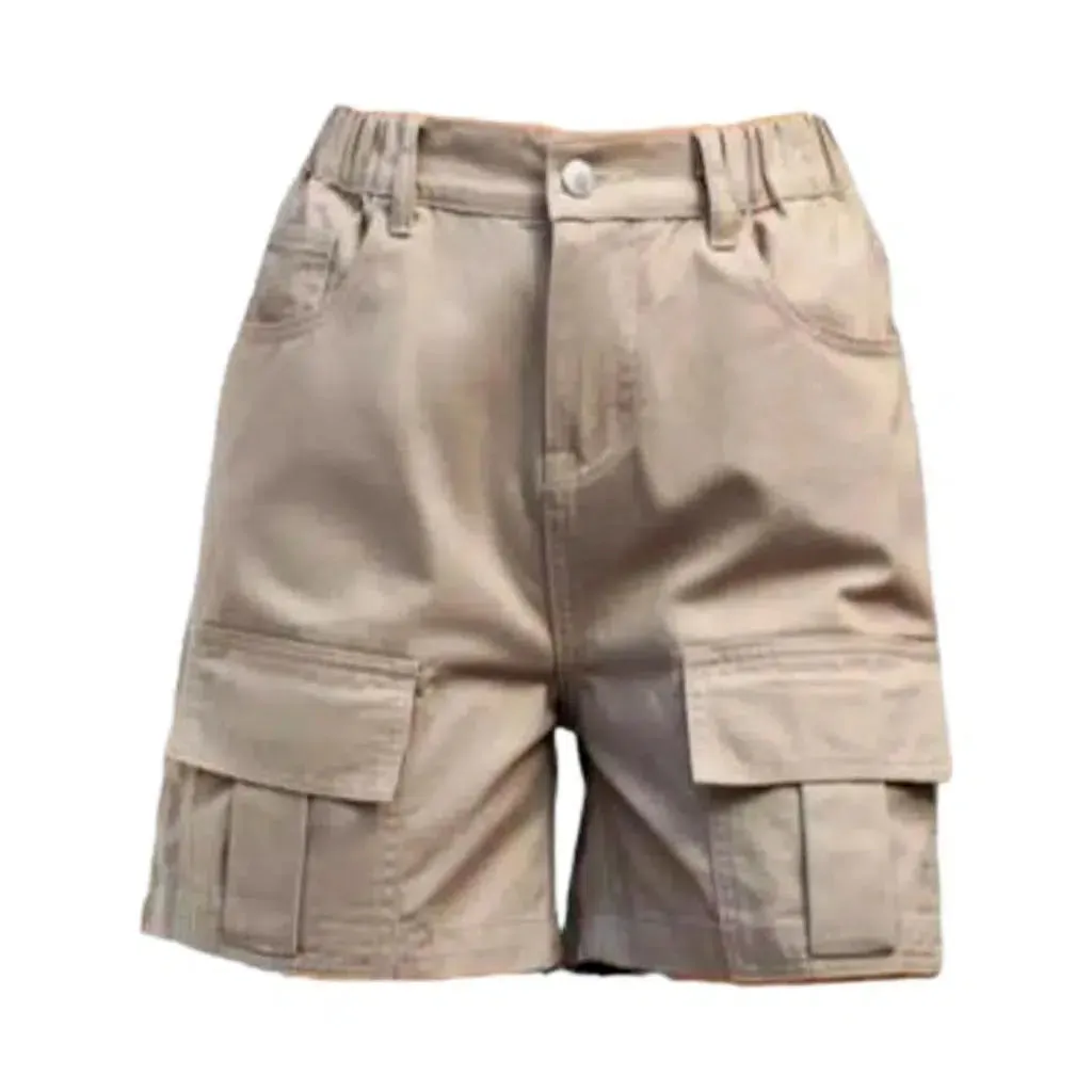 Color cargo jean shorts
 for women