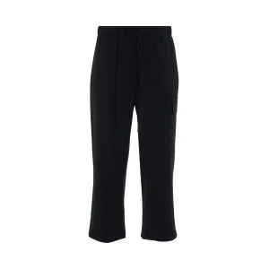 Cropped Drawstring Trousers in Black