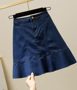 Cute A line denim skirt    S289