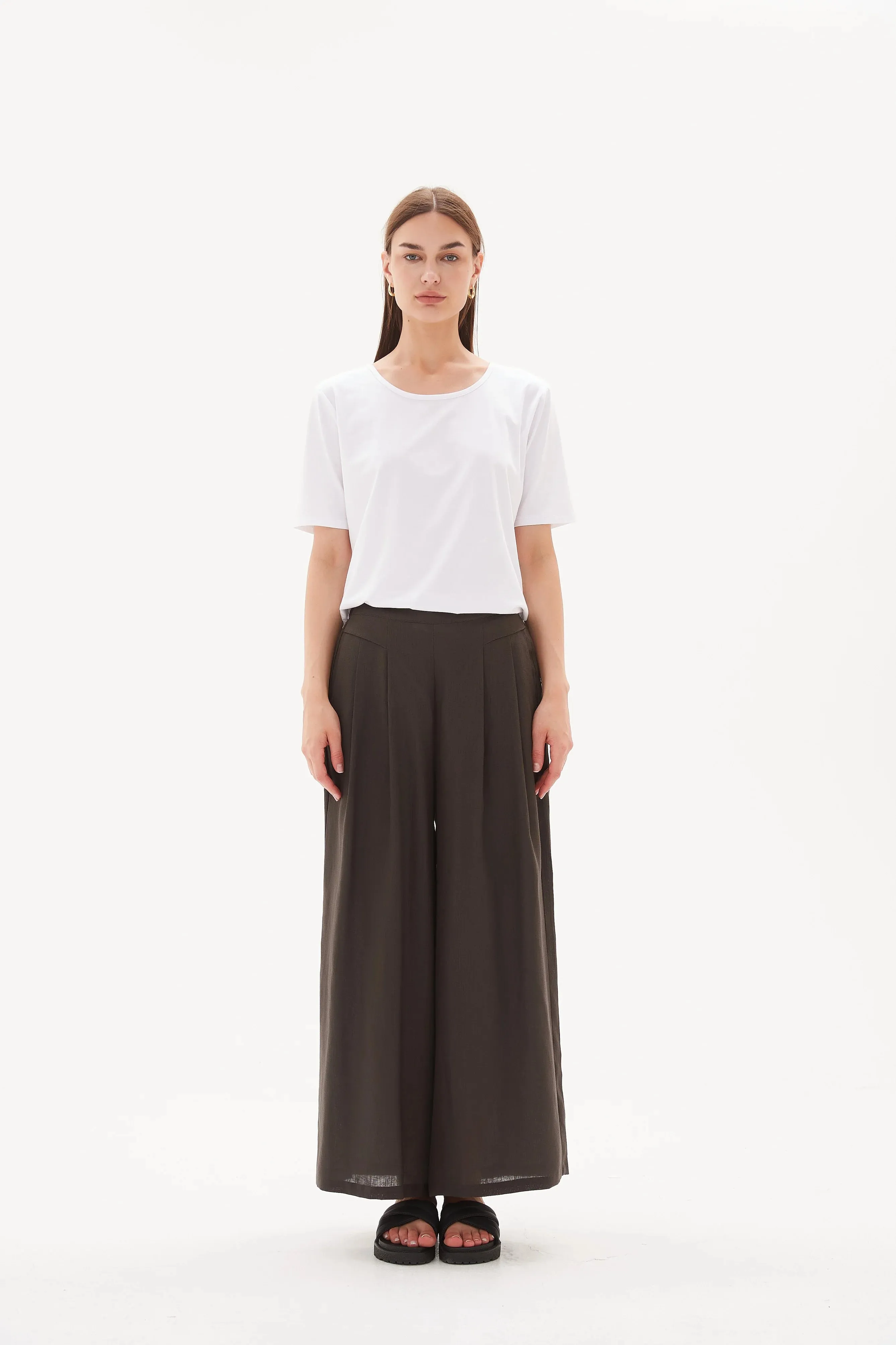 Elastic Back Palazzo Pant