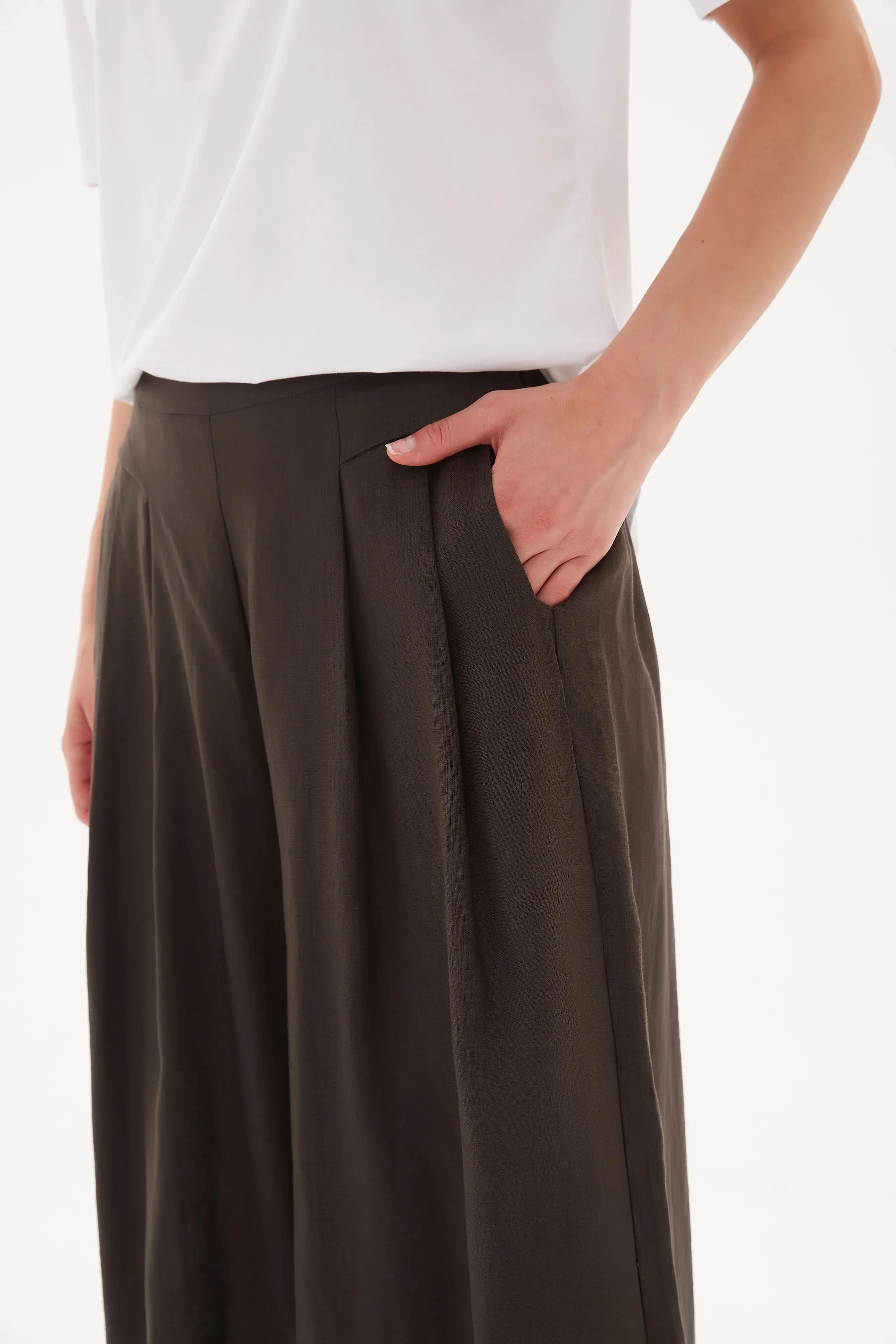 Elastic Back Palazzo Pant