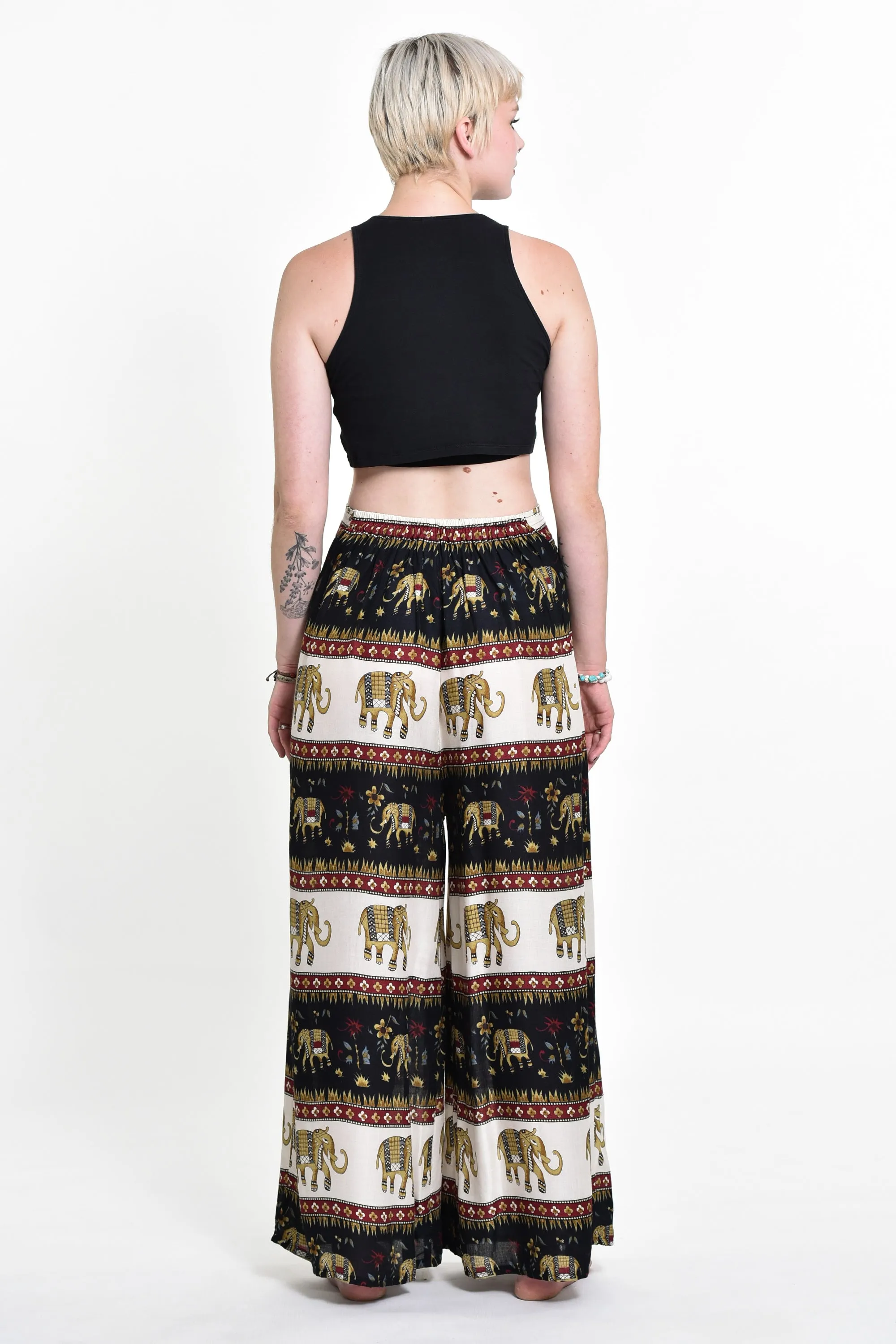 Elephant Bliss Palazzo Style Elephant Pants in Black