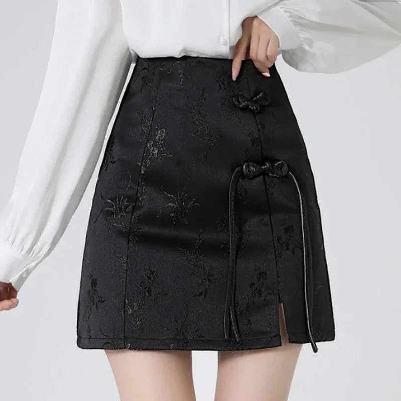 Embroidery Split Skirts