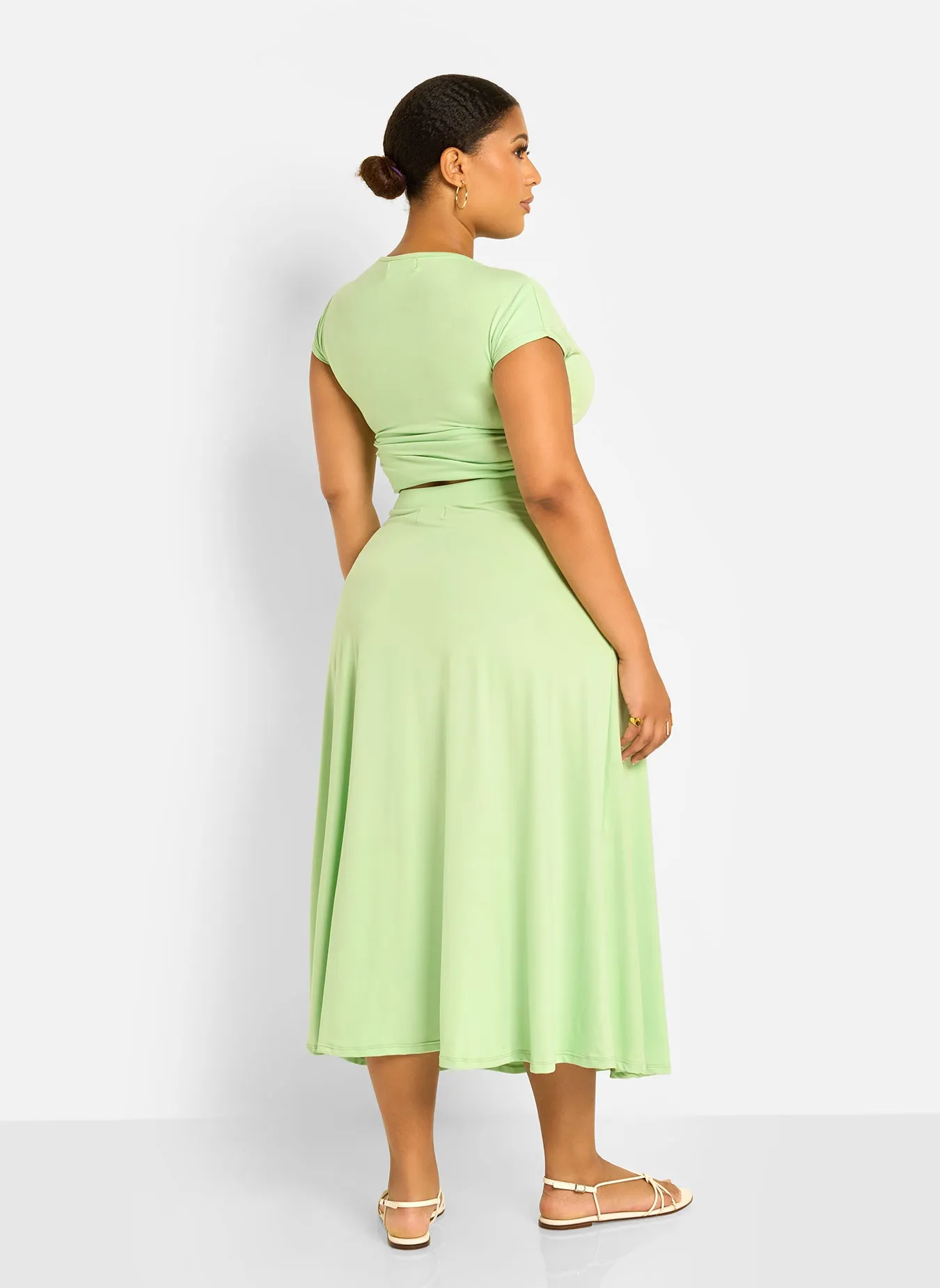 Essential A Line Midi Skirt - Mint Green