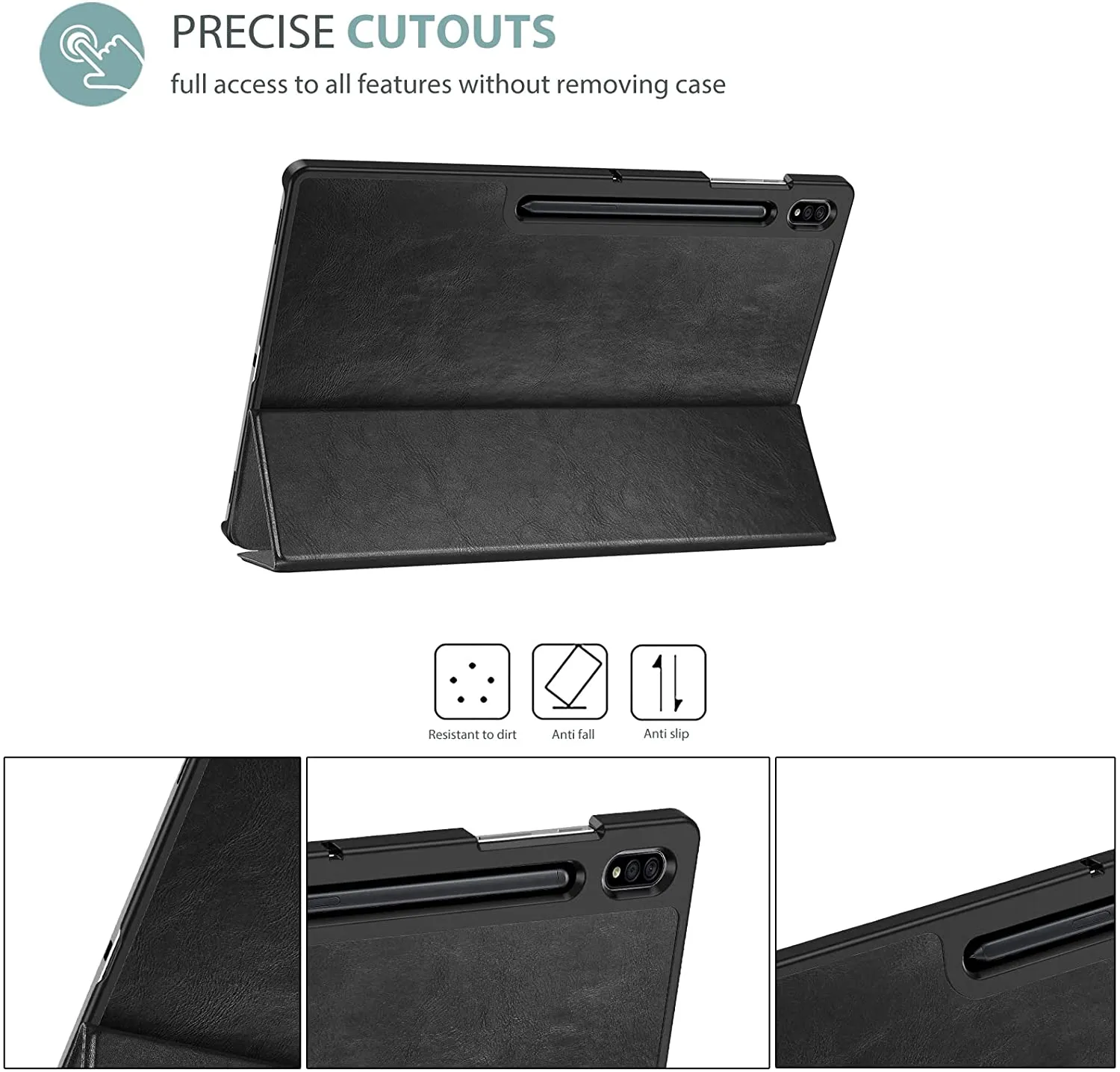 Galaxy Tab S8 Ultra 14.6 Tri-fold PU Leather Protective Case | ProCase