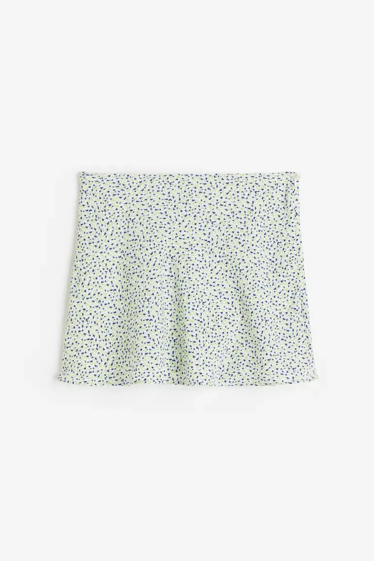 H&M  A-line skirt with a pattern, white/floral