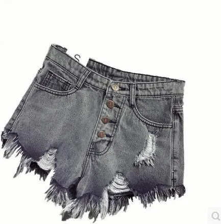 High Waist Ripped Denim Shorts