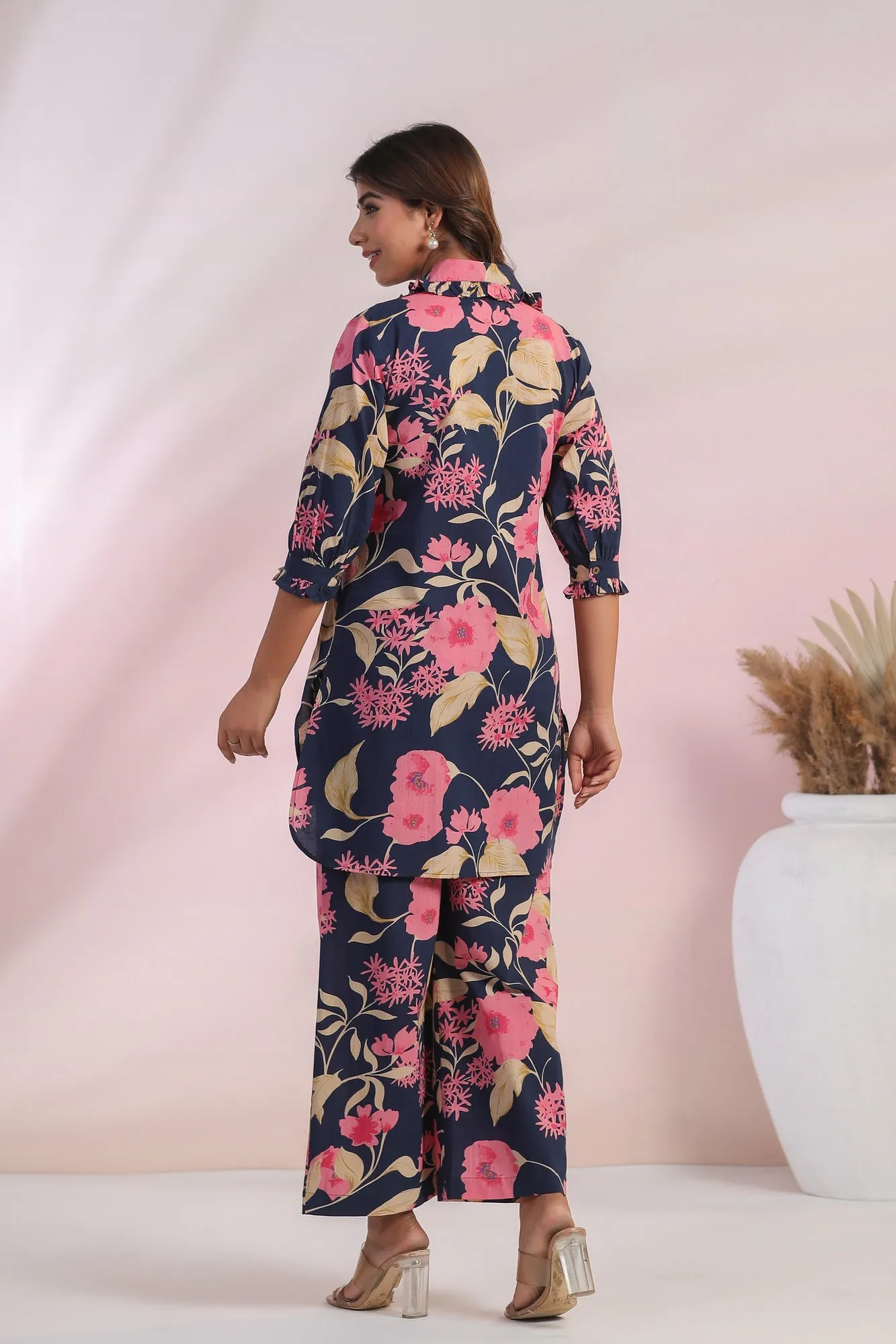 Ink Enigma Cotton Palazzo Loungewear Set