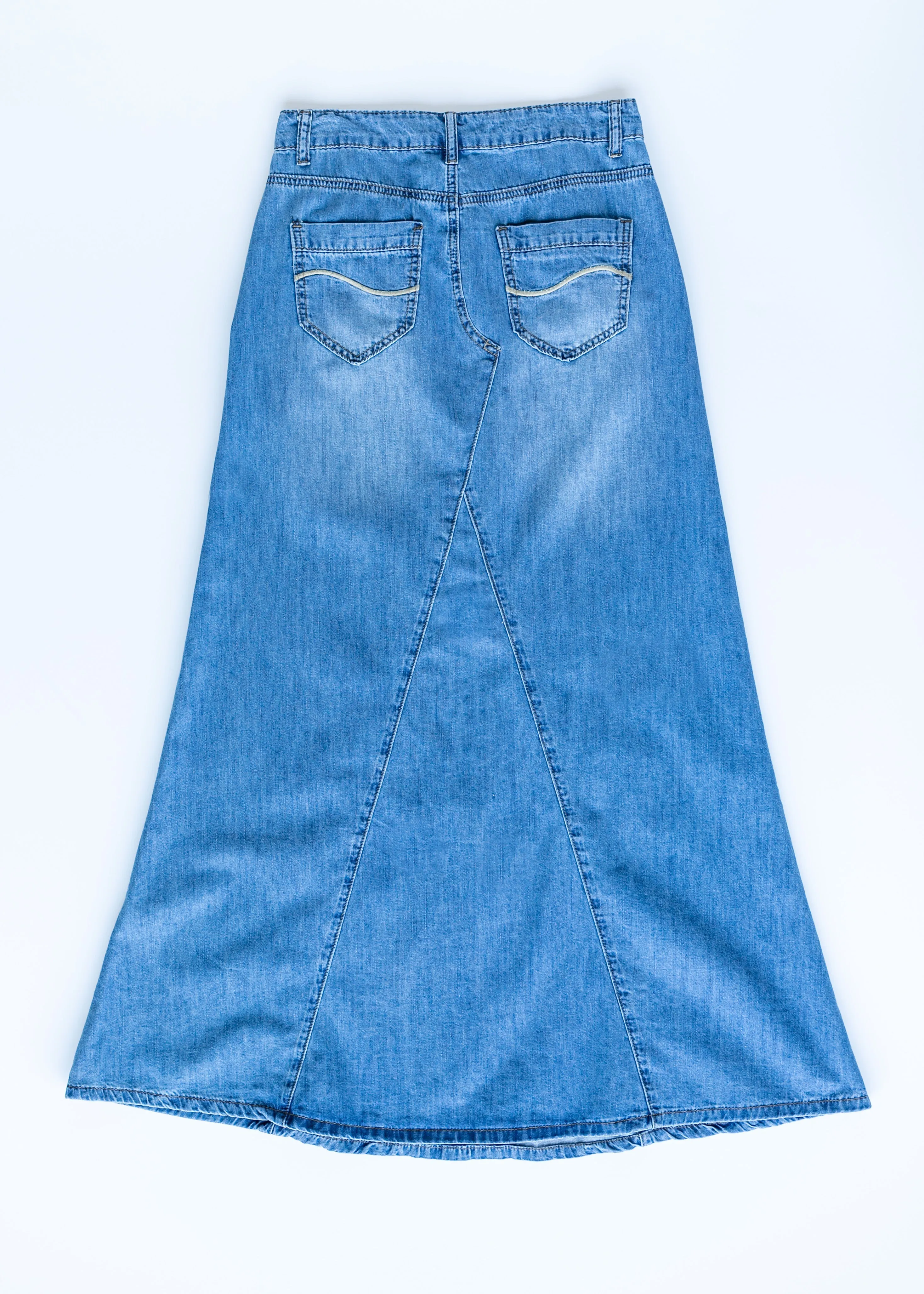 Kathryn A-Line Long Denim Jean Skirt - FINAL SALE