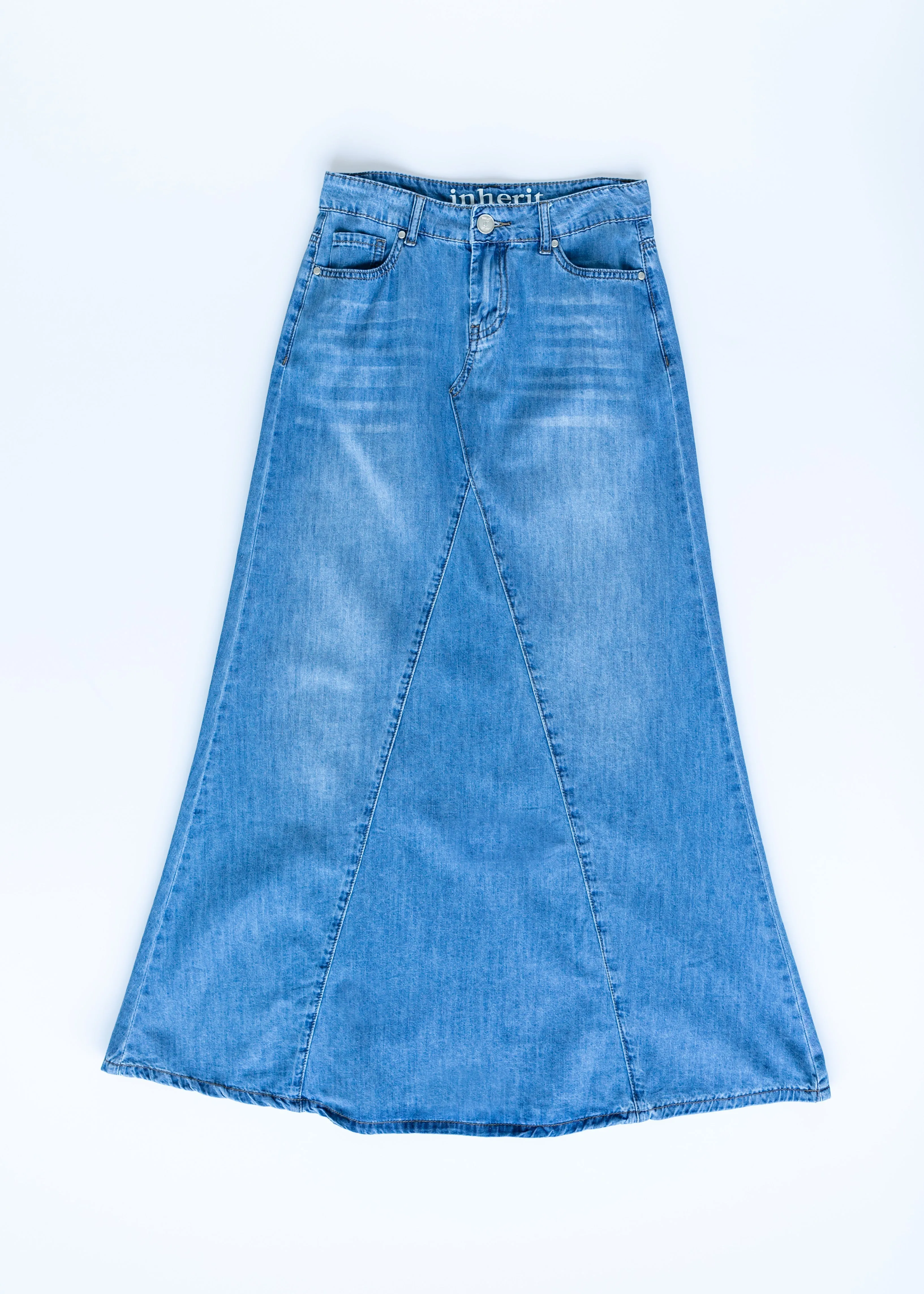 Kathryn A-Line Long Denim Jean Skirt - FINAL SALE