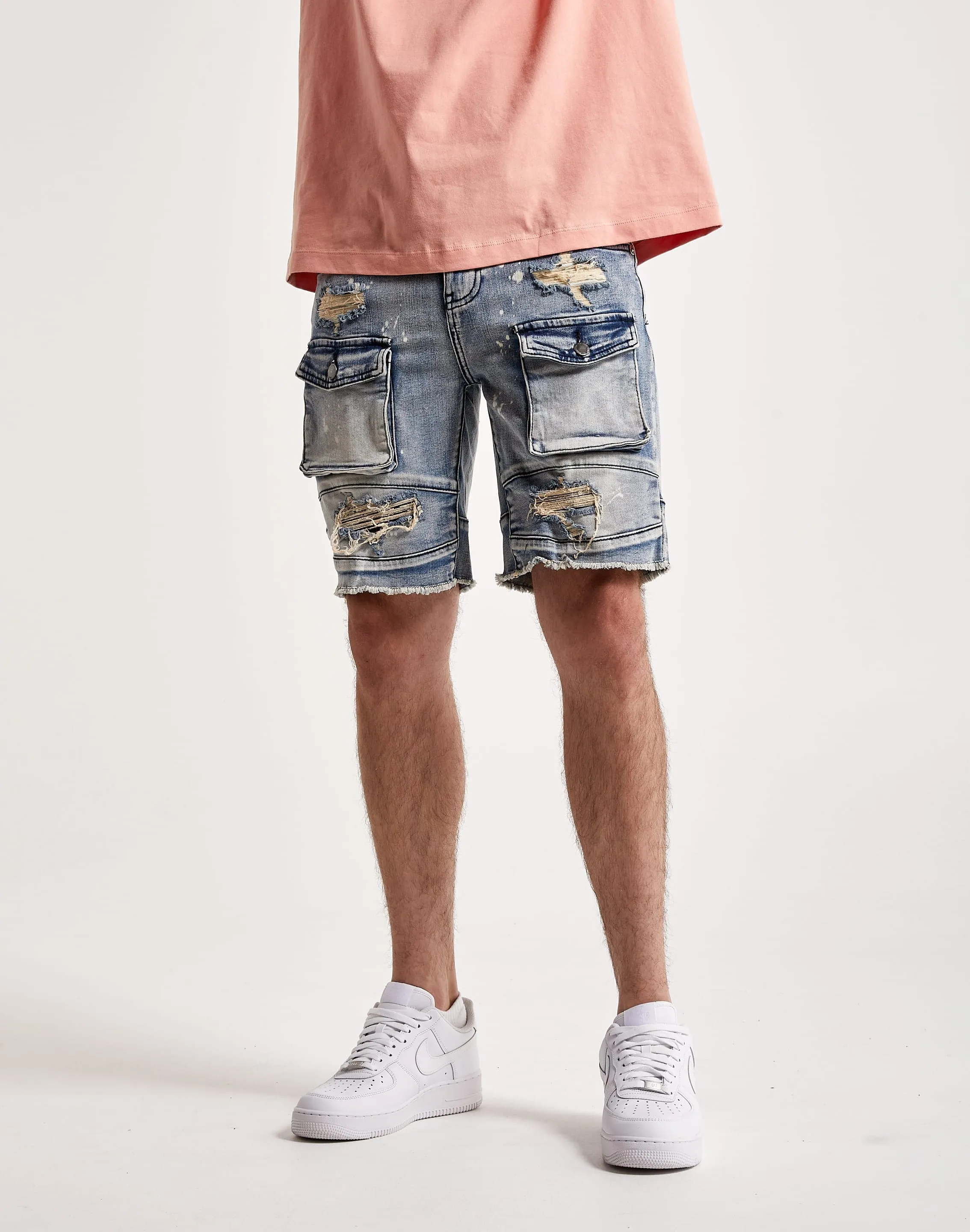 Kilogram Front Pocket Denim Cargo Shorts