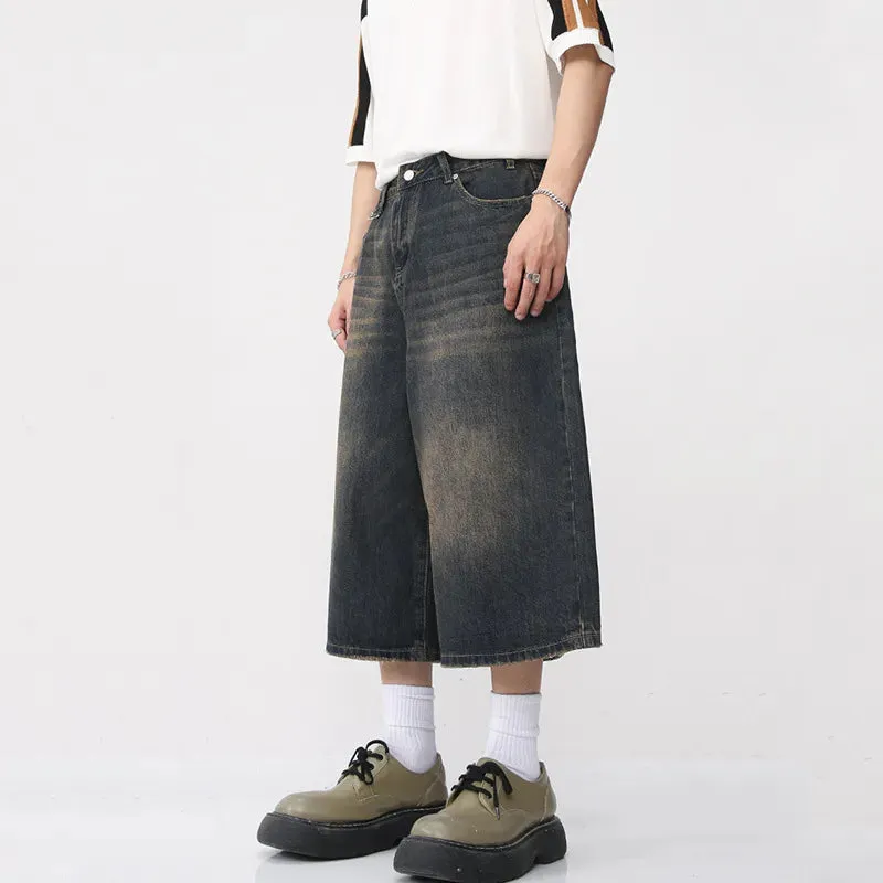 Long Length Baggy Vintage Wash Jorts