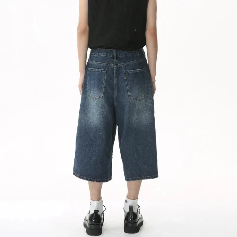 Long Length Baggy Vintage Wash Jorts