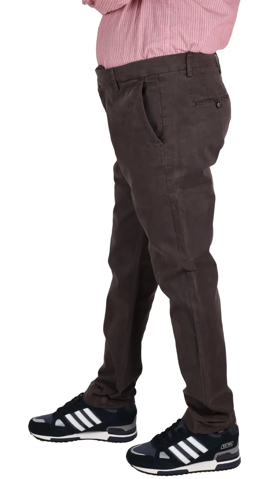 Mens Brown Slim Fit Cotton Jeans - 28W X 32L