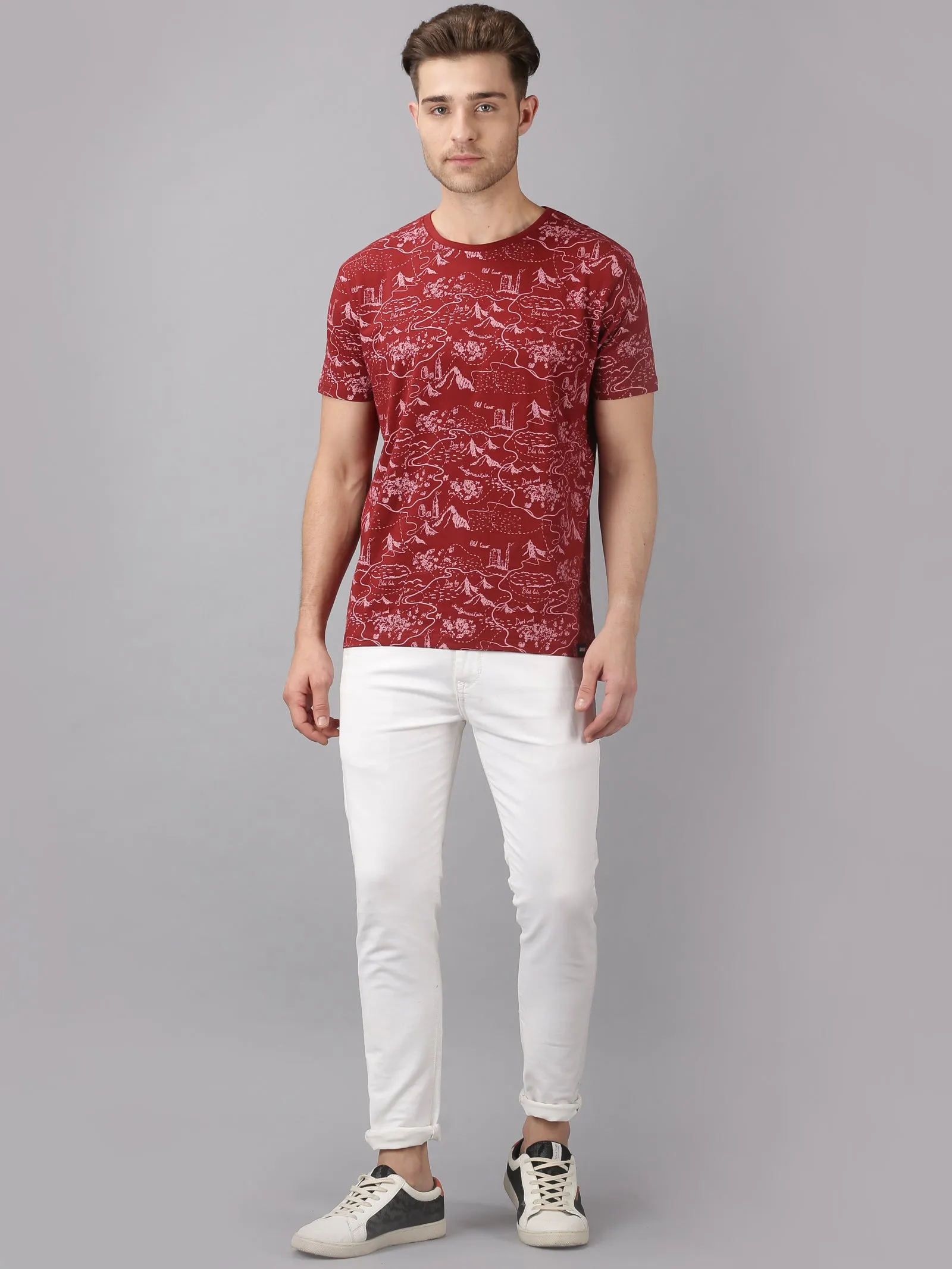 MEN'S MAROON SLIM FIT T.SHIRT