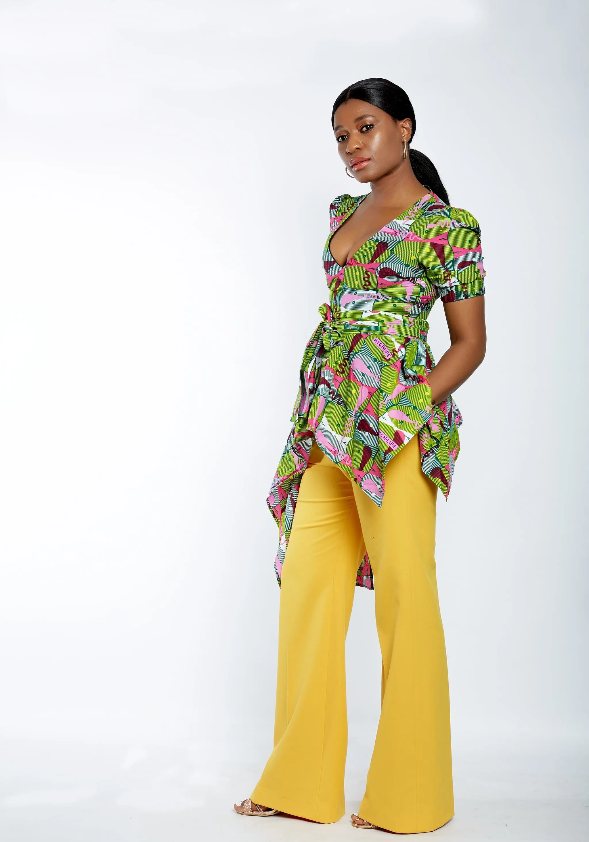 New In - Zuriel Venna African Print Asymmetric Blouse/Top