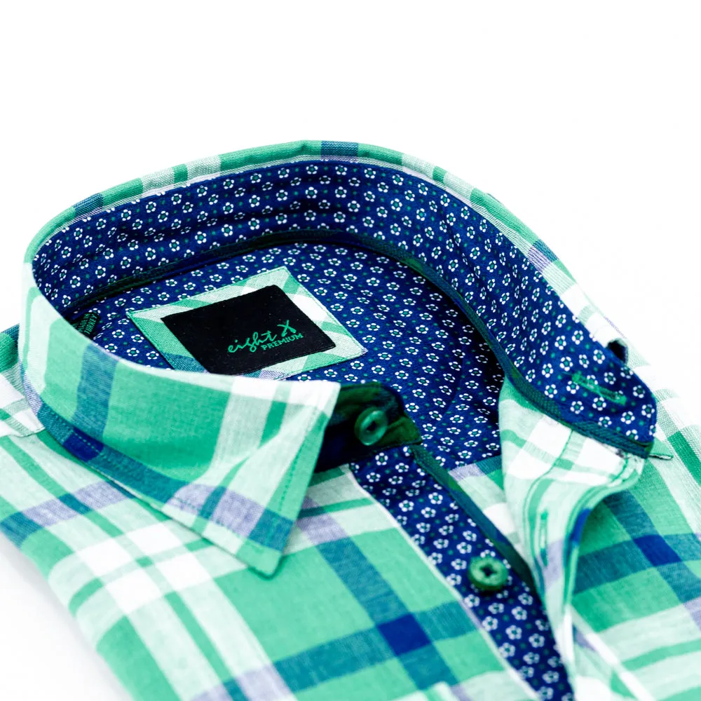 Plaid Linen Shirt - Green