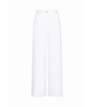 Plain Linen Palazzo Pants Optic White