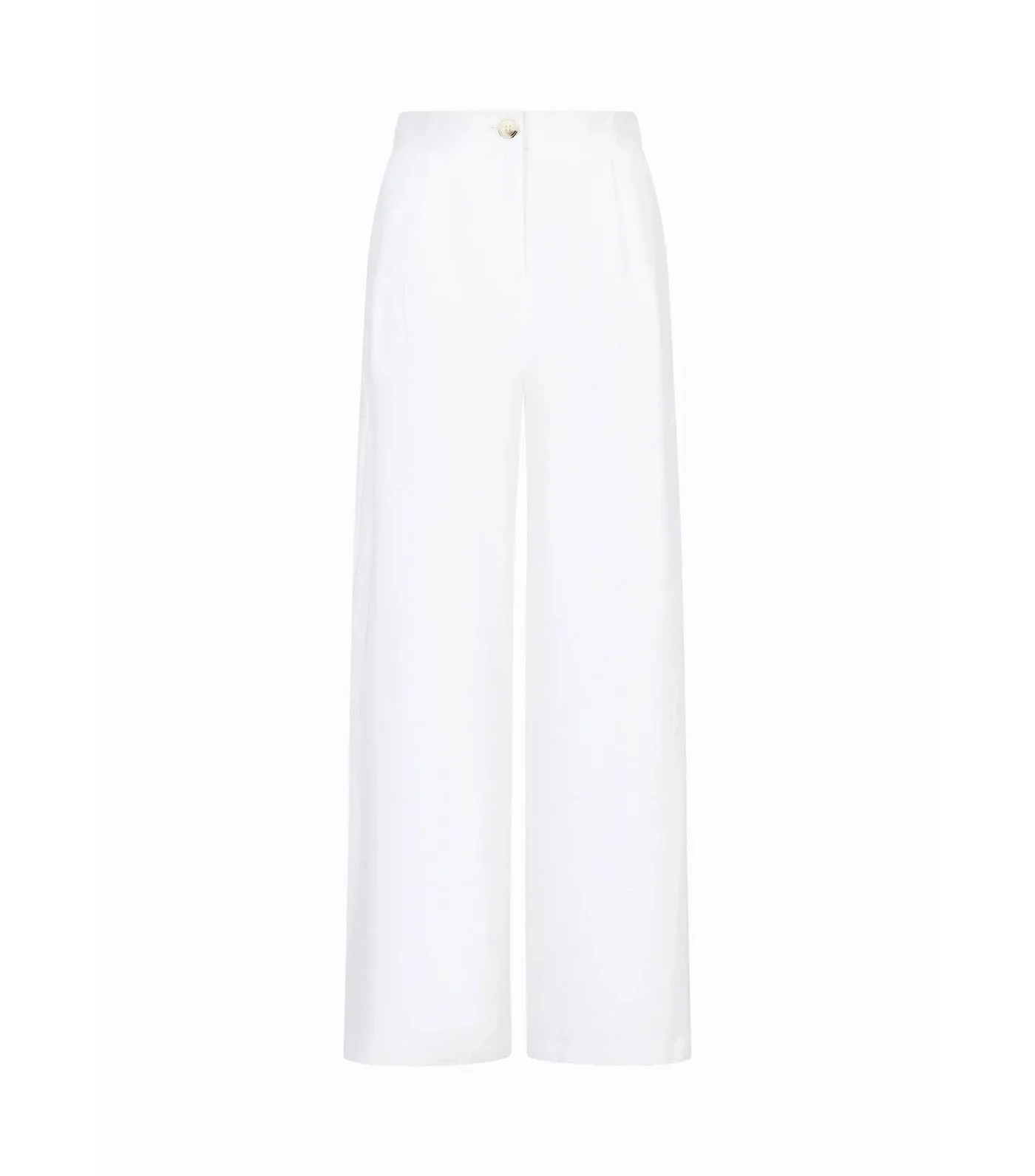 Plain Linen Palazzo Pants Optic White