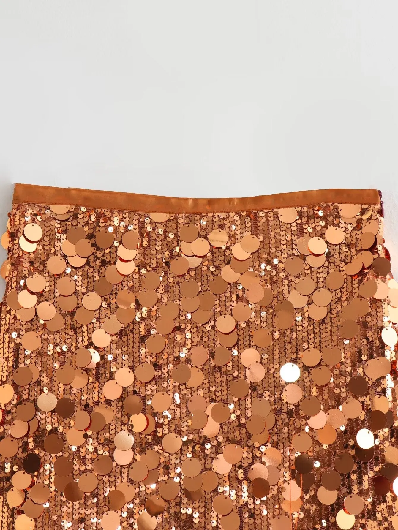 Pre Order:  Gold Sequins Embellished Mini Skirt