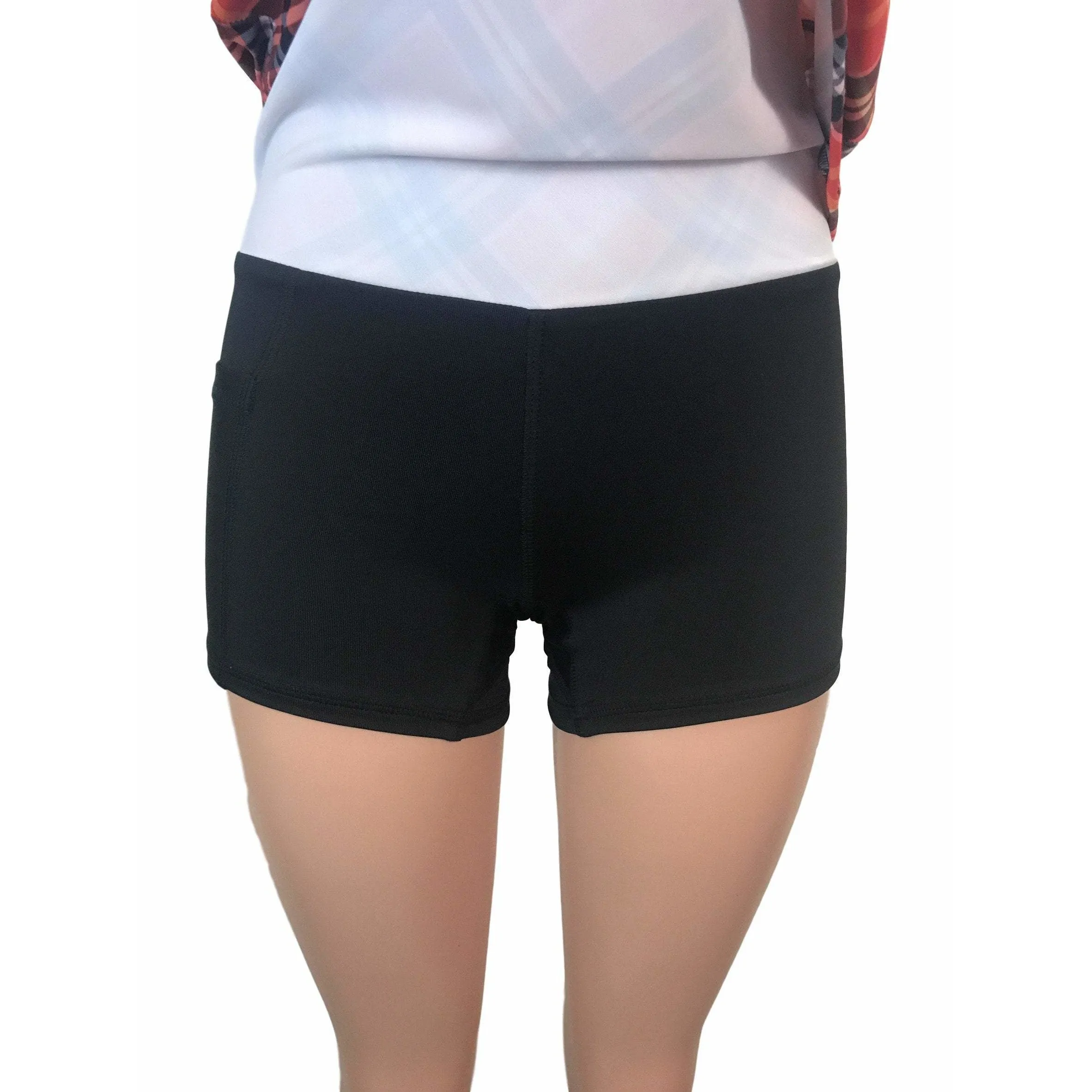 Red Plaid Athletic Slim Skirt w/ built in compression shorts and pockets