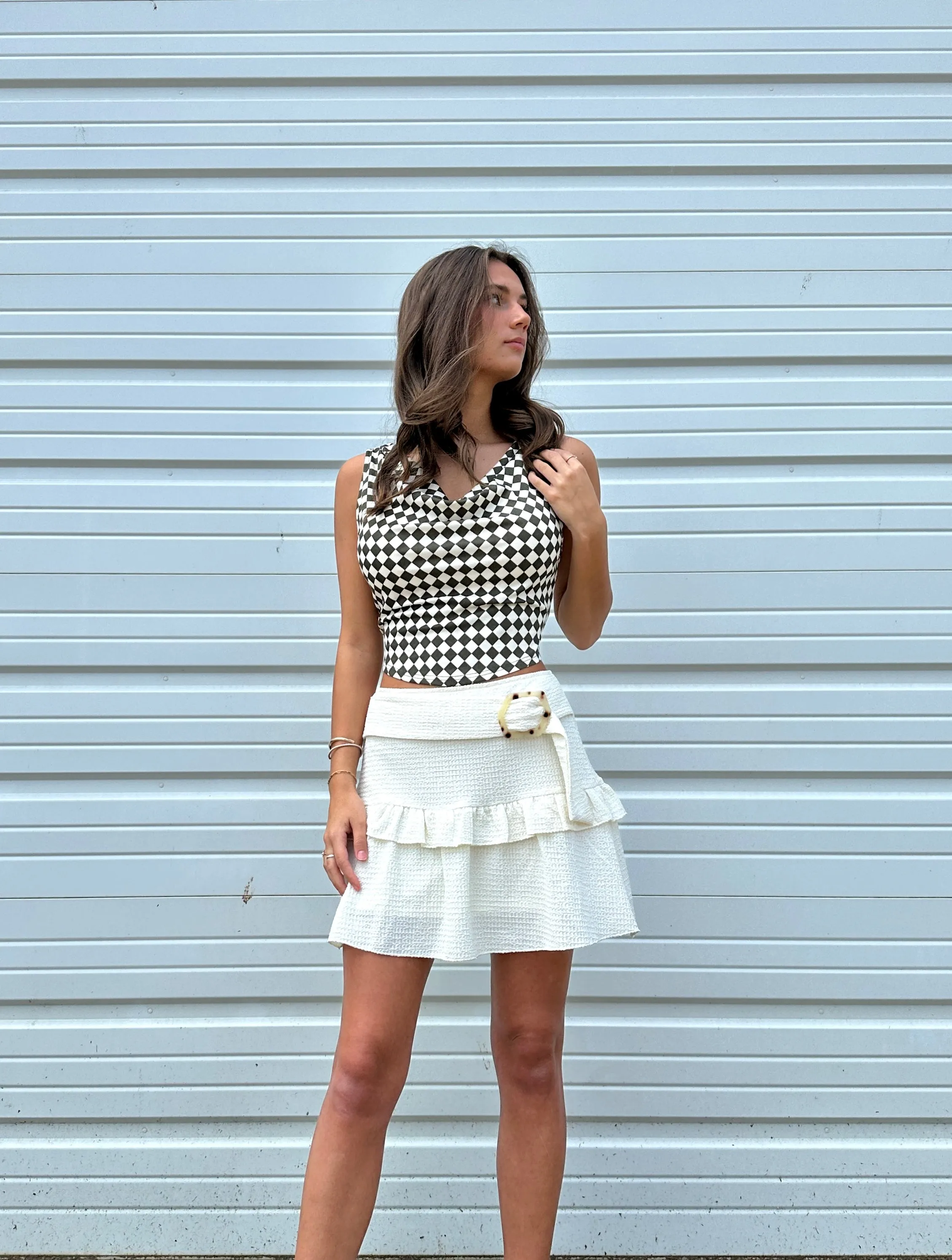 Redecorate Mini Skirt Ivory