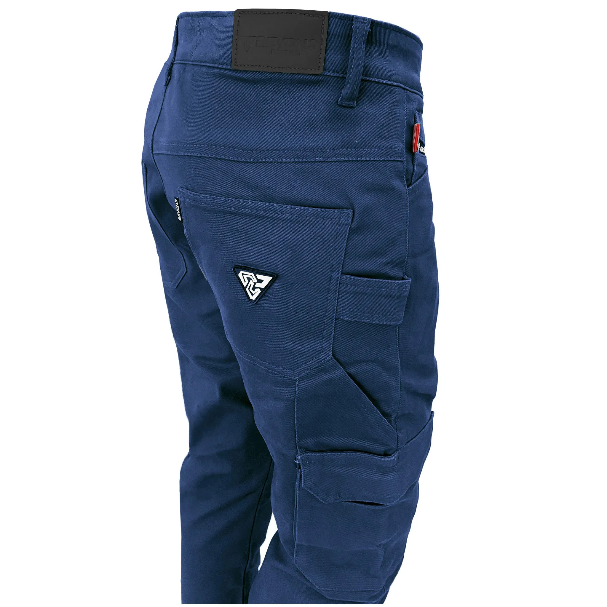 Relaxed Fit Cargo Pants - Navy Blue with Pads