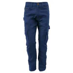 Relaxed Fit Cargo Pants - Navy Blue with Pads