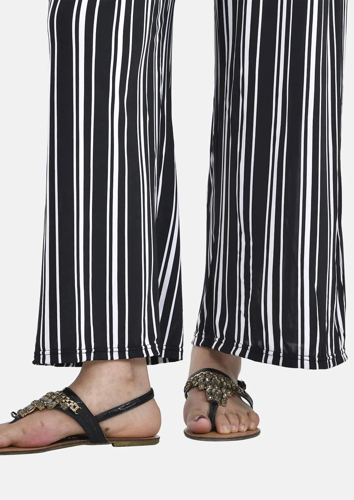 Relaxed Fit Printed Wide Leg Trousers