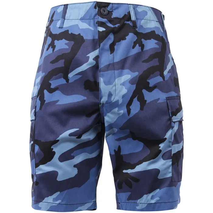 Sky Blue Camouflage - Military BDU Shorts Tactical Army Camo Cargo Shorts