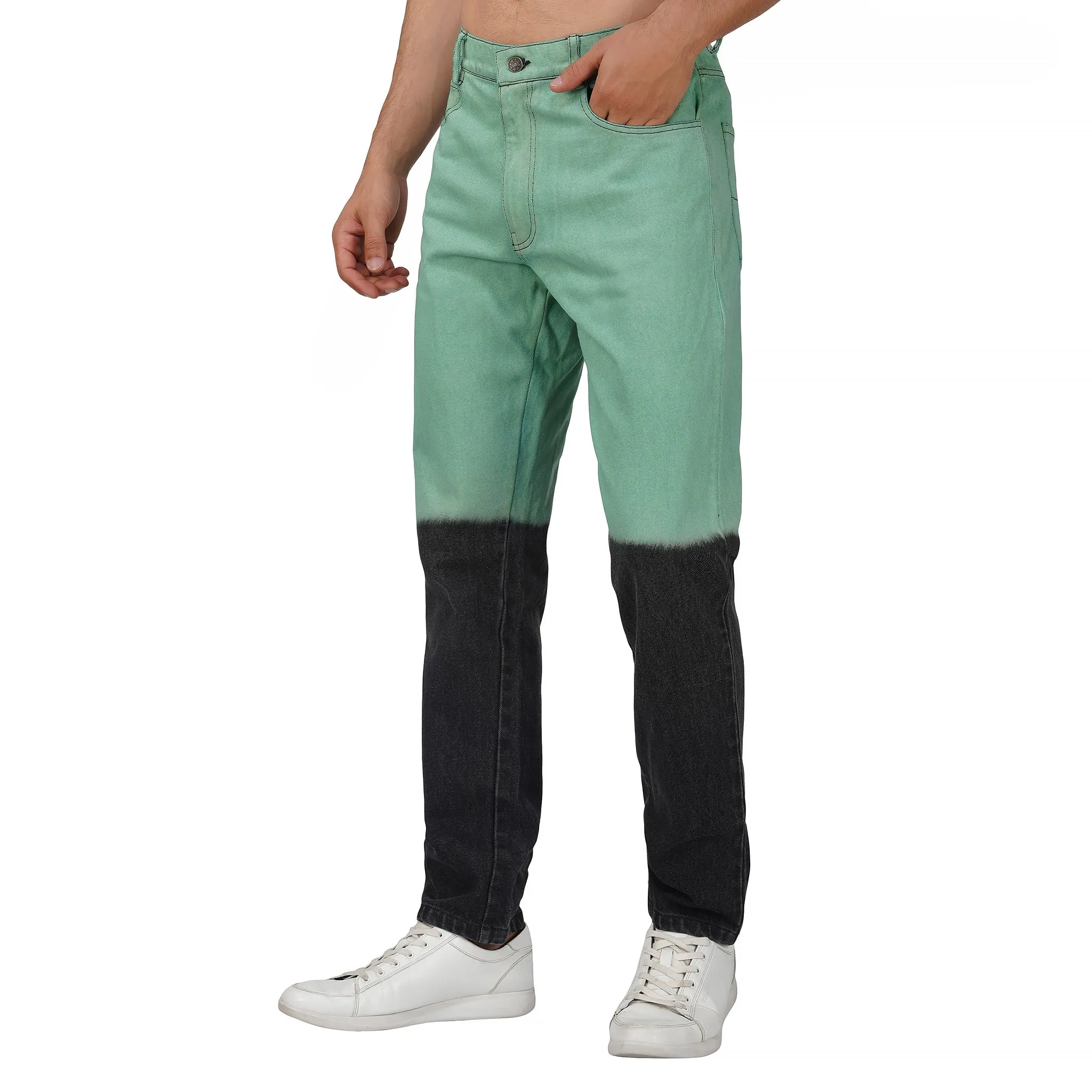 SLAY. Men's Green Black Ombre Denim Jeans