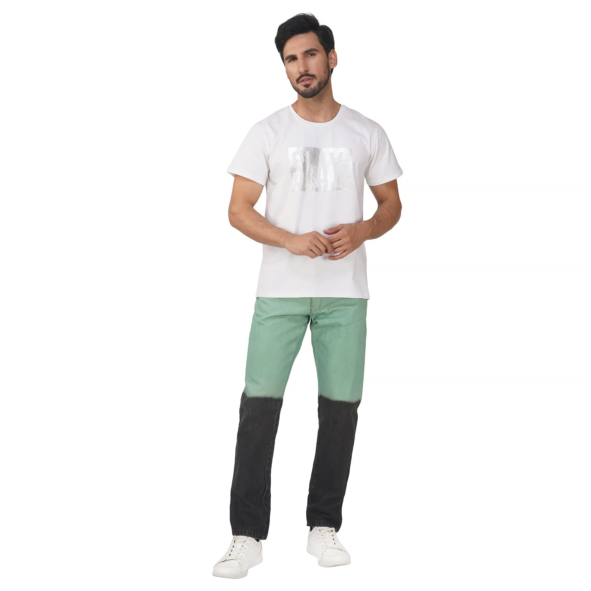 SLAY. Men's Green Black Ombre Denim Jeans