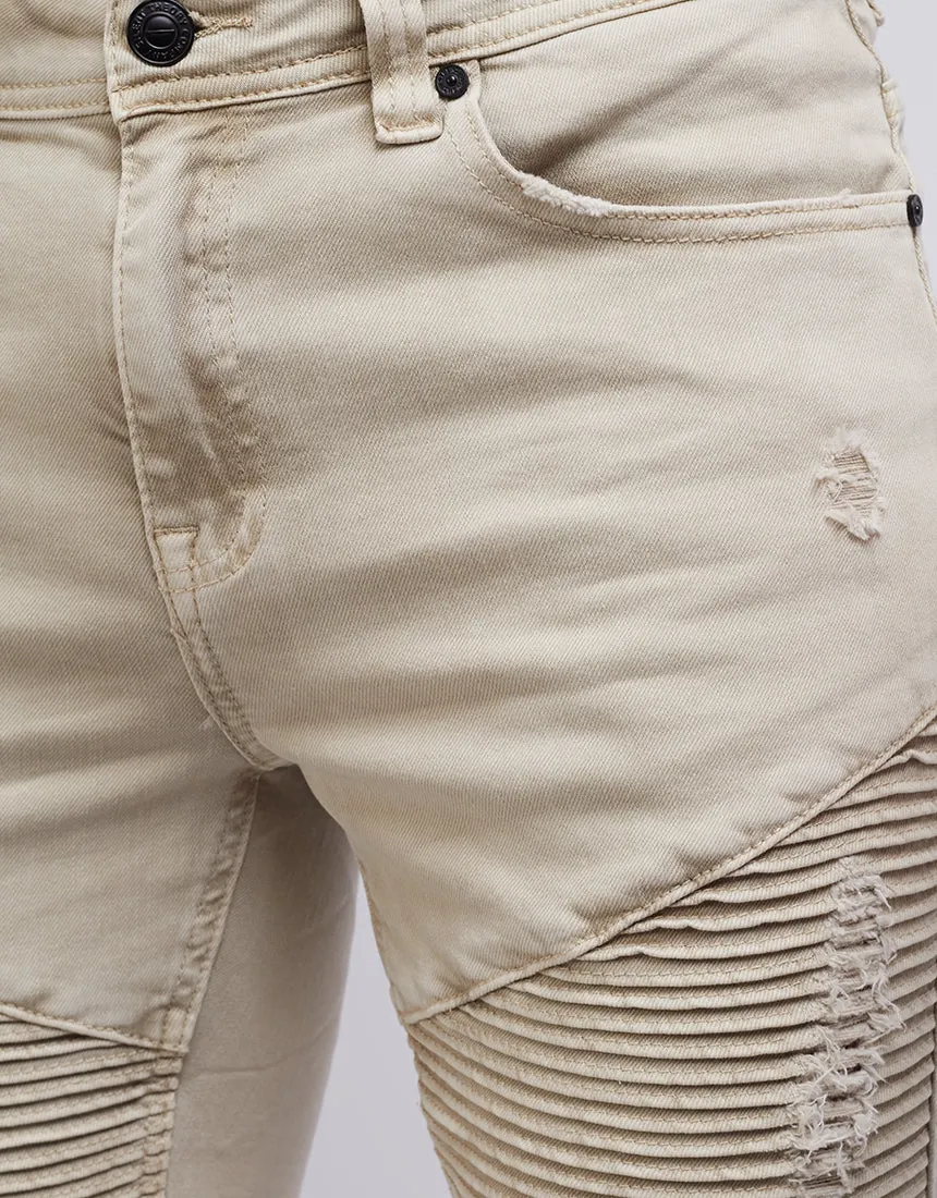 Strung Out Moto Short Trashed Oatmeal